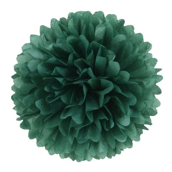 PomPom EVERGREEN | dunkelgrün - handgefertigt in Deutschland aus hochwertigem Satinwrap-Seidenpapier - 7 Größen