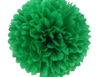 PomPom KELLY GREEN | irish green - handmade in Germany from high quality satin wrap silk paper - 7 sizes