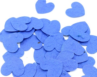 Graines Confettis Graine Papier Confetti COEUR défilé bleu | bleu profond - idée cadeau durable, mariage cadeau invité