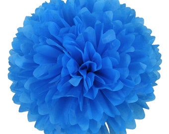 PomPom FIESTA BLUE | fiestablau - handmade in Germany from high quality satin wrap tissue paper - 7 sizes