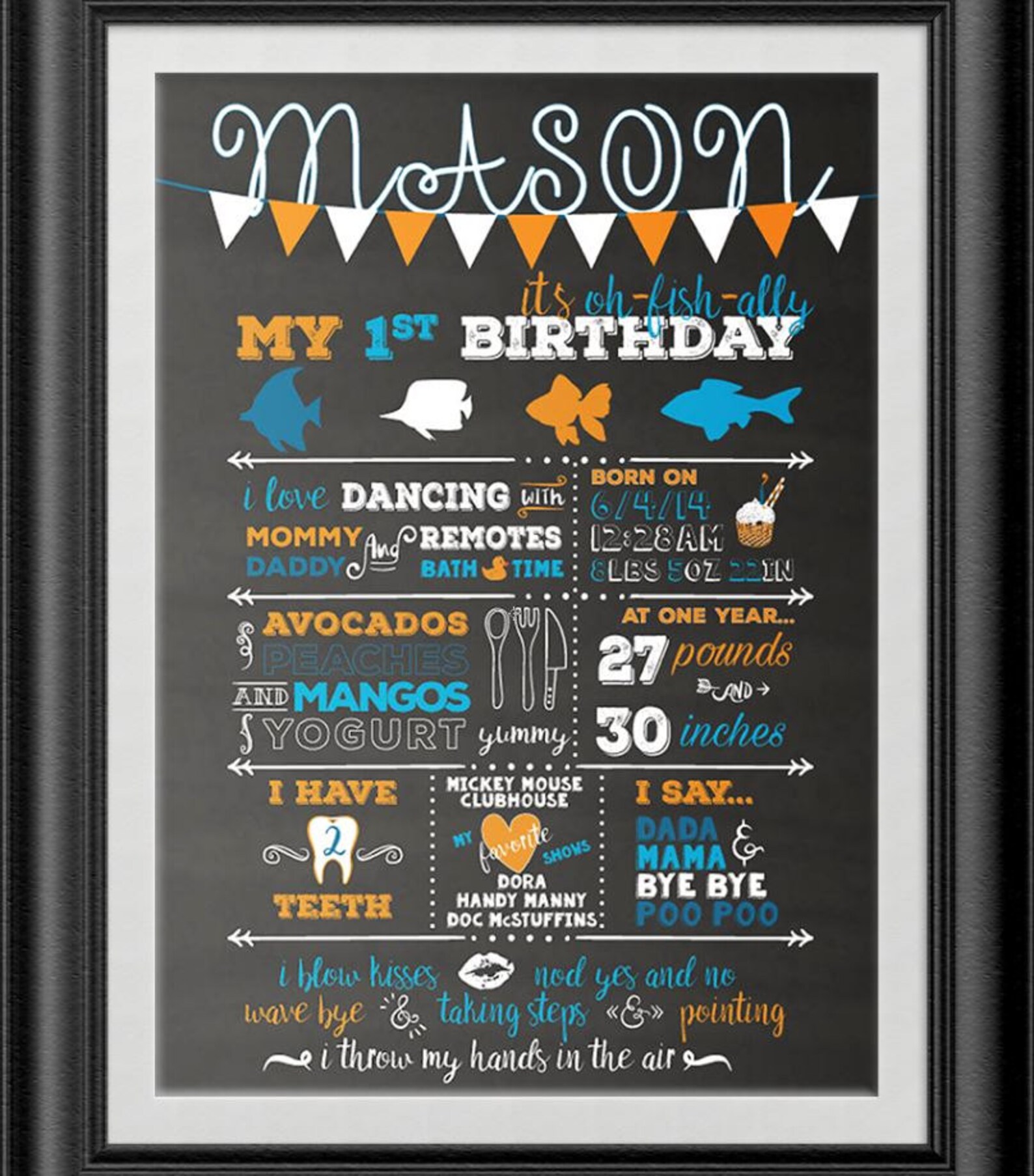 Chalkboard Sign Birthday Poster Digital File Any Color Any Etsy