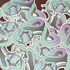 Double Headed Snake Sticker - Mirror Effect - Metallic - Vinyl Sticker - Witchy Art - Creepy Sticker