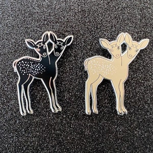 Double Headed Deer Enamel Pin - Hard Enamel Pin - Doe Pin - Creepy Pin