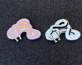 Double Headed Snake Enamel Pin - Snake Pin - Hard Enamel - Creepy Pin