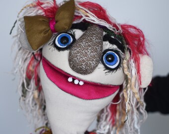 Varvara - hand puppet / muppet, professional mimic puppet for playing with children, home theatre