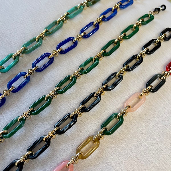 Rectangular acrylic glasses chains - elegant fashion sunglass eyewear chains - more colours available