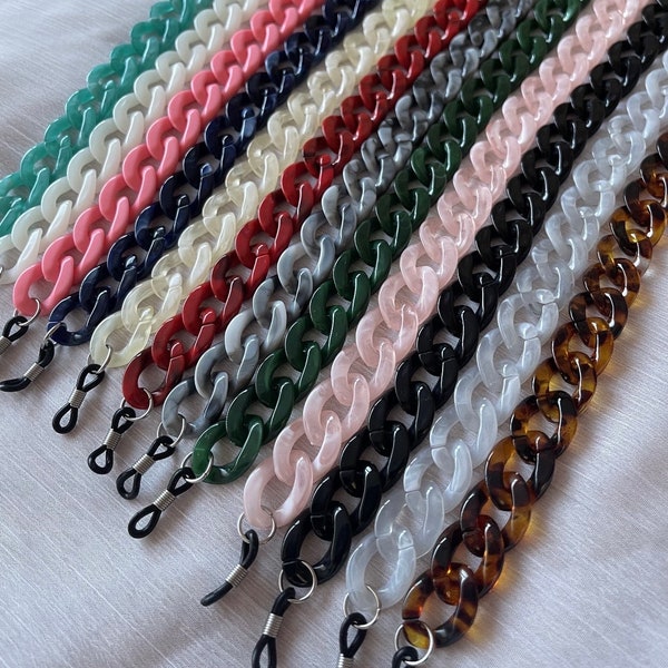 Acrylic glasses sunglasses chain - 21 colours - beautiful chain for your eyewear