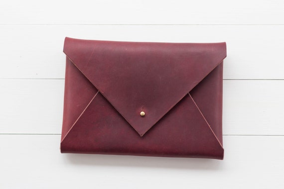 leather envelope clutch