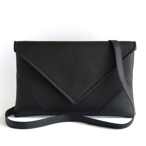 Bestes Geschenk für sie, schwarze kleine Umhängetasche für Frauen, Vegan Leder Geldbörse Cross Body Bag, Crossbody Clutch Bag, kleine Geldbörse, Cross Body Geldbörse