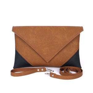 Pochette Sac à main Grand-mère Cadeau Brown Embrayage Sac Black Crossbody Purse Vegan Leather Clutch Wristlet Strap Evening Clutch Crossbody Bag