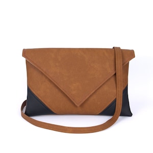 Bolsa de couro vegana, bolsa transversal de couro marrom, bolsas transversais, bolsa transversal de couro, bolsa carteiro feminina, carteira transversal, bolsas de mão