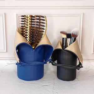Makeup Brush Holder: Travel Vanity Organizer, Pen Holder