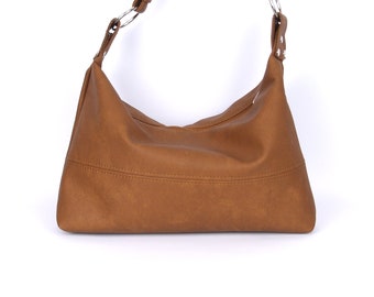 slouchy vegan leather hobo bag