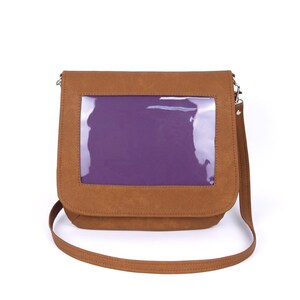 Vegan Leather Ita Bag: Enamel Pin Display, Crossbody Messenger