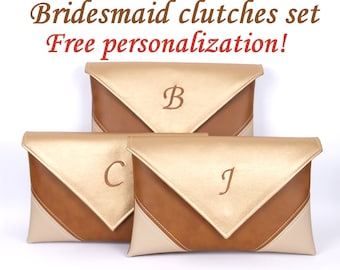 Bridesmaid Clutches Set, Clutch Purse, Bridesmaid Gifts, Wedding Clutch, Personalized Clutch, Wedding Party Gift, Monogrammed Clutch