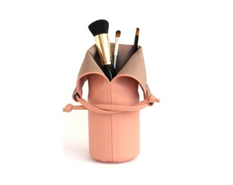 Porte-pinceau rose, cadeau pour elle, organiseur de maquillage, trousse à maquillage, porte-stylo, porte-crayon, porte-pinceau, trousse pour maquilleur