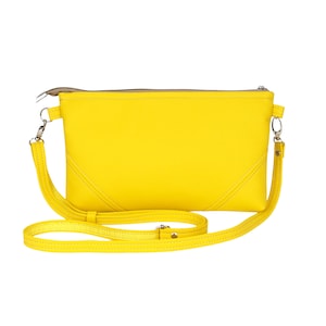 Bolso pequeño amarillo, bolso crossbody de cuero vegano, bolso mini bolso, bolso de hombro con cremallera, bolso crossbody, monedero de teléfono, bolso pequeño