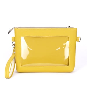 Yellow Vegan Leather Ita Bag: Handmade Crossbody Purse