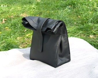 leather insulated lunch bag
