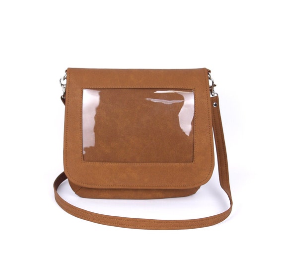 Ita Crossbody Bag For Displaying Enamel Pins - Vegan Leather Bag With Clear Display Pockets
