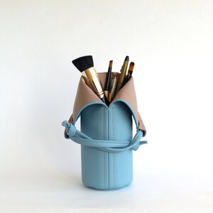 Regalo para mamá, Porta brochas de maquillaje, Regalo de hijo, Neceser de cuero, Organizador de maquillaje, Regalo para mujer, Rollo de cepillo, Cepillo para el cabello