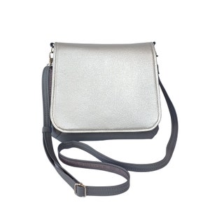 Sac messager argenté pour femme, sac à main bandoulière, cadeau fête des mères pour une mère, sac bandoulière, sac à main bandoulière, petit sac à bandoulière, sac à main argenté