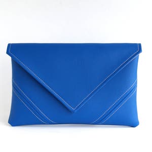 Royal Blue Clutch Purse Leather Clutch Vegan Leather Bag - Etsy
