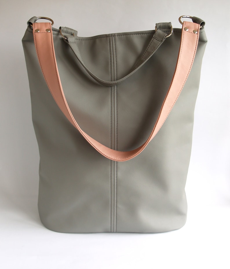 Large Tote Bag Light Grey Tote Tote Bags for Women Leather Etsy