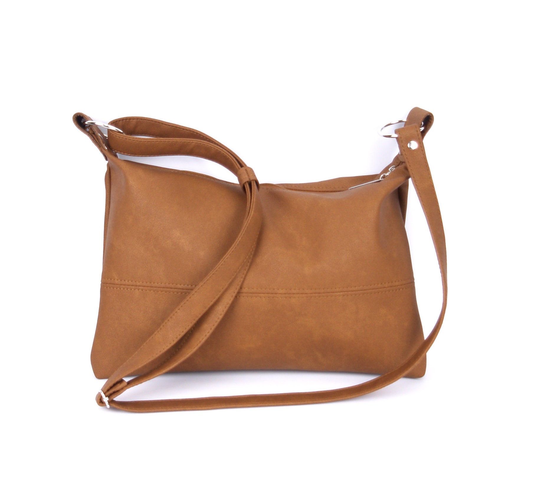 Brown Leather Crossbody Bag Vegan Bag Leather Crossbody Bag Etsy