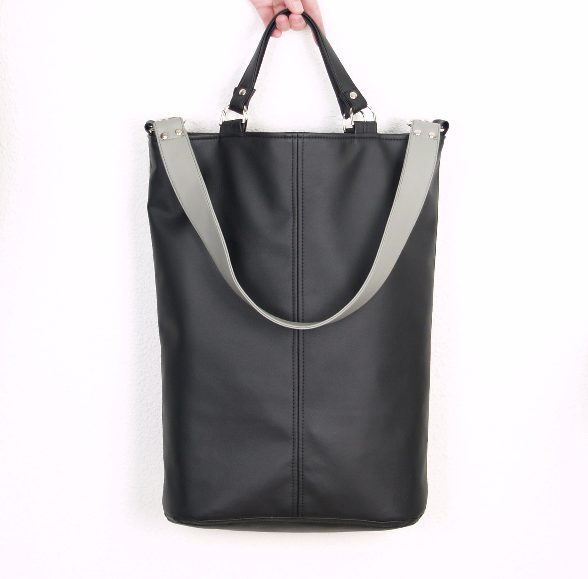 Tote Bag Vegane LederTasche große LederTasche Leder Bucket Etsy.de