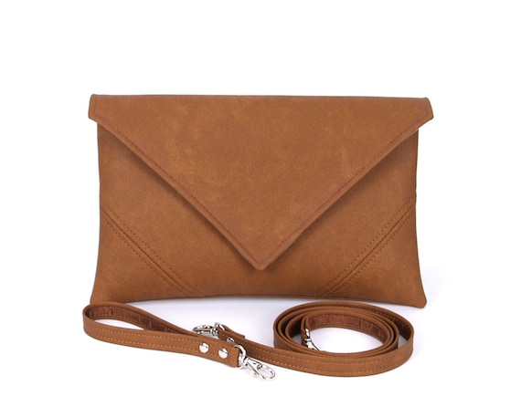 Vegan Leather Small Crossbody Bag or Wristlet Clutch Purse