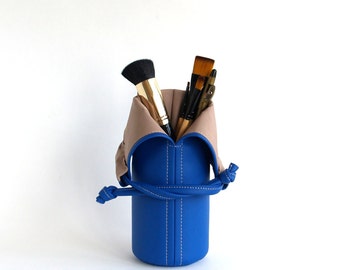 Porte-pinceau à maquillage, Cadeau pour femme, Organiseur de maquillage, Trousse de maquillage en cuir, Pochette à pinceaux, Trousse de pinceaux à maquillage, Coiffeuse de maquillage, Trousse de maquillage mignonne