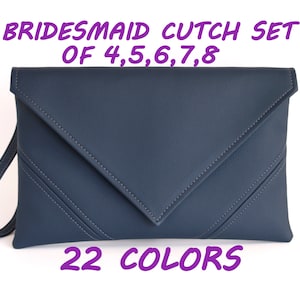 Navy Bridesmaid Clutch, Bridesmaid Clutch Set, Bridesmaid Gift, Wedding Clutch For Bridesmaid, Bridesmaid Clutch Bag, Bridesmaid Clutch