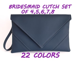 Navy Bridesmaid Clutch, Bridesmaid Clutch Set, Bridesmaid Gift, Wedding Clutch For Bridesmaid, Bridesmaid Clutch Bag, Bridesmaid Clutch