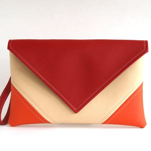 Rote Clutch-Tasche, Umschlag Kupplung Geldbörse, Vegan Leder Crossbody Geldbörse, Brautjungfer Kupplung, Abendtasche, Vegan Leder Clutch, Geschenk für Sie