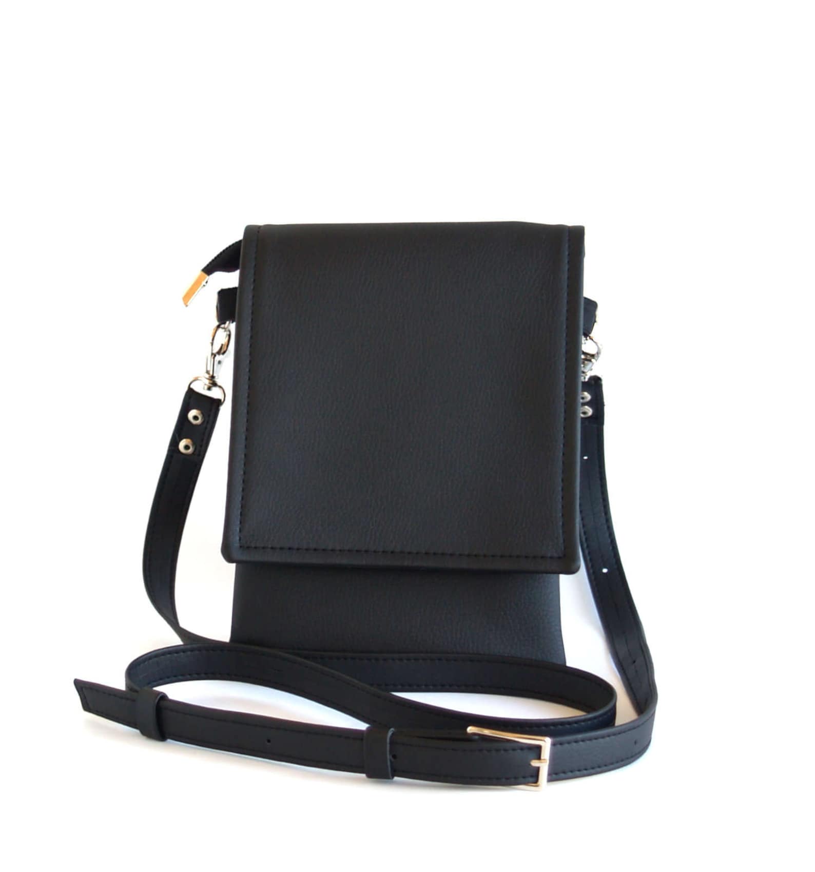 Black Small Crossbody Bag Leather Bag Cell Phone Bag Crossbody Etsy