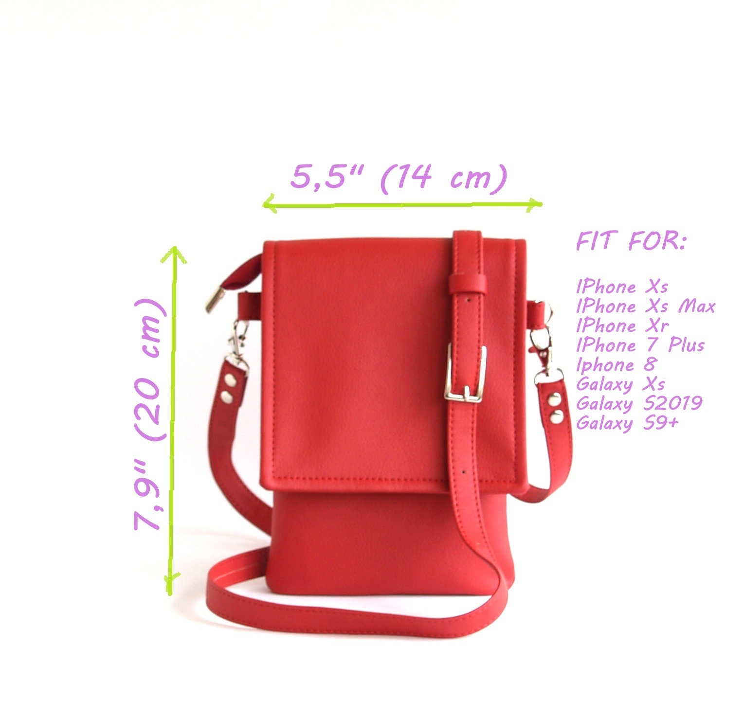 Best Red Leather Crossbody Purse for Women Small Cross Body Bag Ladies Cell Phone Crossbody Bag Designer Chain Shoulder Strap Quilted iphone Handbag Crossbody Wallet 