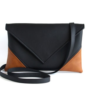 Sac en cuir végétalien noir, sac à bandoulière en cuir personnalisé, petit sac à bandoulière en cuir, sac à main en faux cuir, sac à main noir, sac à bandoulière