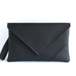 Vegan Leder Clutch, Geschenk für sie, schwarze Clutch Geldbörse, Clutch, schwarze Leder Clutch, Damen Clutch Schwarz, Leder Clutch, Clutch Bag Frauen
