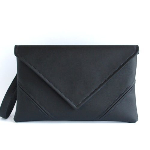 Vegan Leather Clutch Black Clutch Purse Clutch Black - Etsy