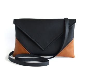 Schwarze Leder Geldbörse, beste Geschenke für Frauen, Leder Crossbody Bag, Vegan Leder Crossbody Bag, Crossbody Purse Black Crossbody Bag