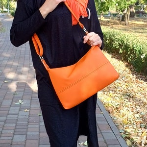 Leather Crossbody Bag for Women Orange Fruit Crossbody Bag 