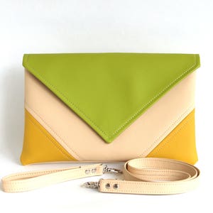 Sac d’embrayage enveloppe, portefeuille d’embrayage en cuir, sac à main crossbody en cuir végétalien, embrayage en cuir avec sangle, porte-monnaie d’embrayage, petit sac crossbody