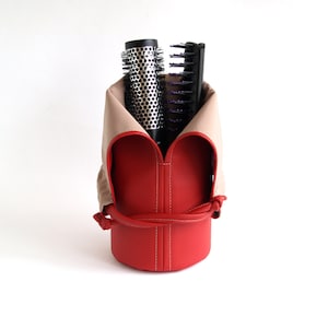 Großer Pinselhalter Muttertagsgeschenk Rot Schminktasche Reise Make-up Pinsel Organizer Vegan Schminktasche Kosmetiktasche Schminkpinsel Cup