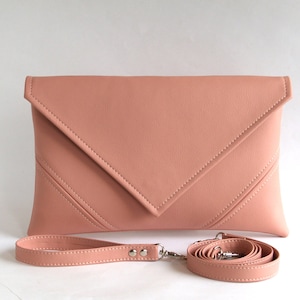 Pink Vegan Leather Clutch Bag: Wedding Bridesmaid Purse