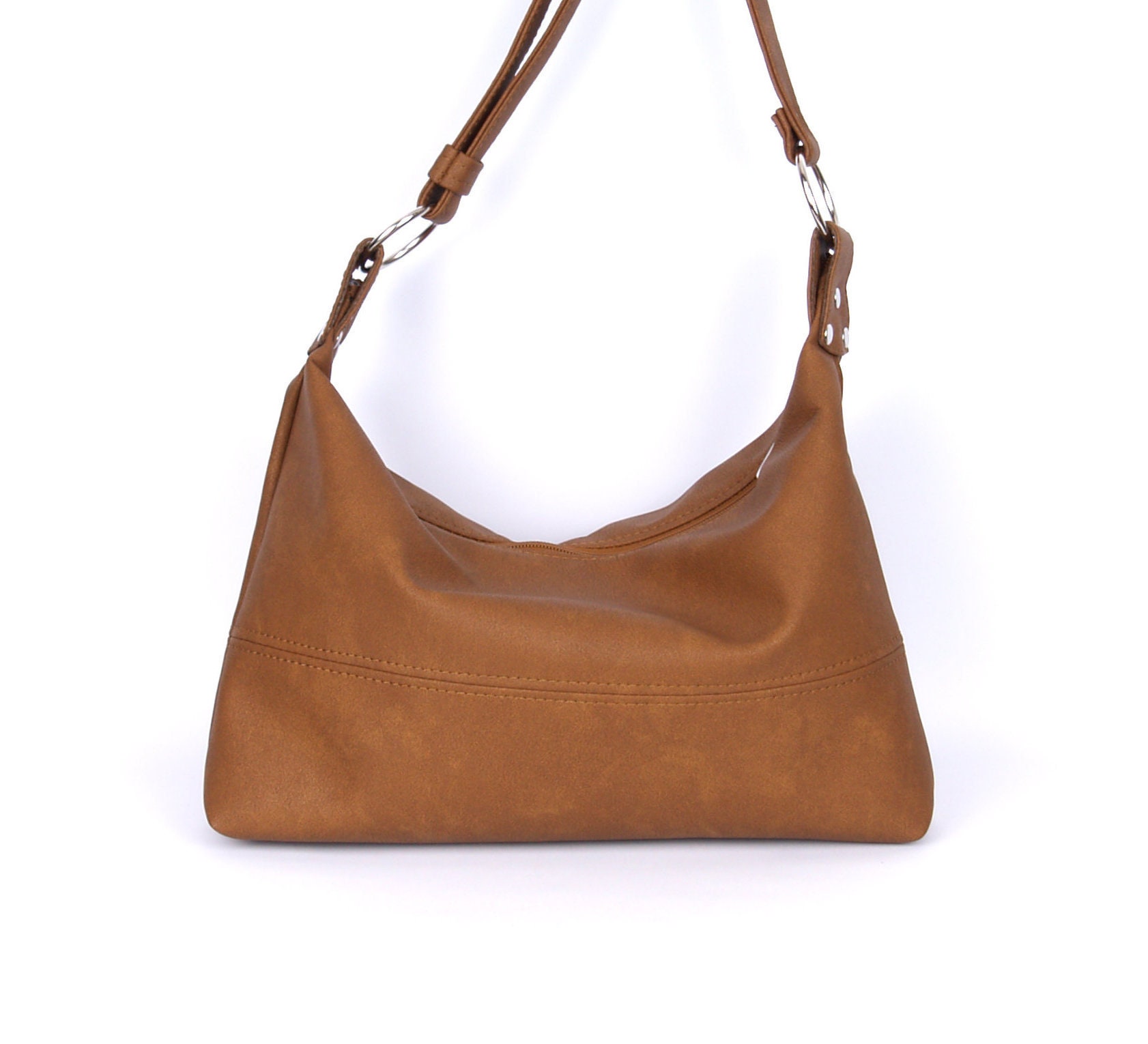 Tan Convertible Leather Backpack Shoulder Bag Crossbody 