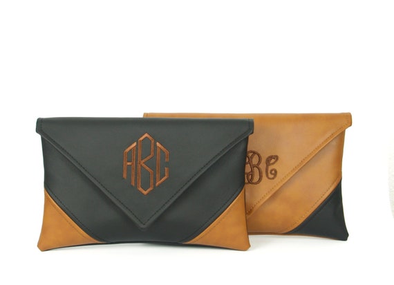 Monogrammed Clutch, Christmas Gifts For Women, Clutch Bag, Leather Bag, Vegan Handbag, Personalized Clutch, Custom Clutch, Crossbody Wallet