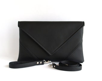 Schwarze Abend Clutch, beste Weihnachtsgeschenke, schwarze Leder Geldbörse, Clutch Wristlet Brieftasche, schwarze Clutch Geldbörse, Brieftasche Handtasche, Wristlet Brieftasche