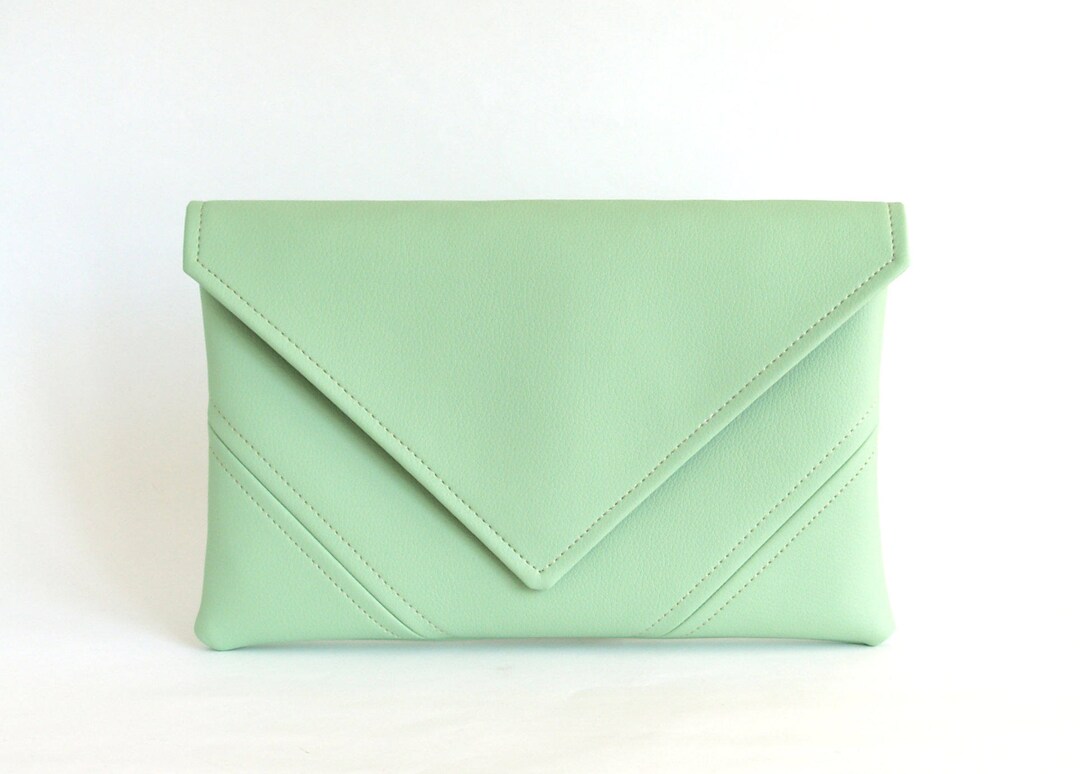 Mint Clutch Purse Vegan Bag Bridesmaid Clutch Bag Gift for Her Vegan