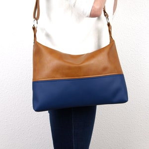 Crossbody en cuir, sac en cuir végétalien personnalisé, sac Hobo, sac à main et sac, grand sac à bandoulière, cuir végétalien, petit sac à bandoulière, sac slouchy